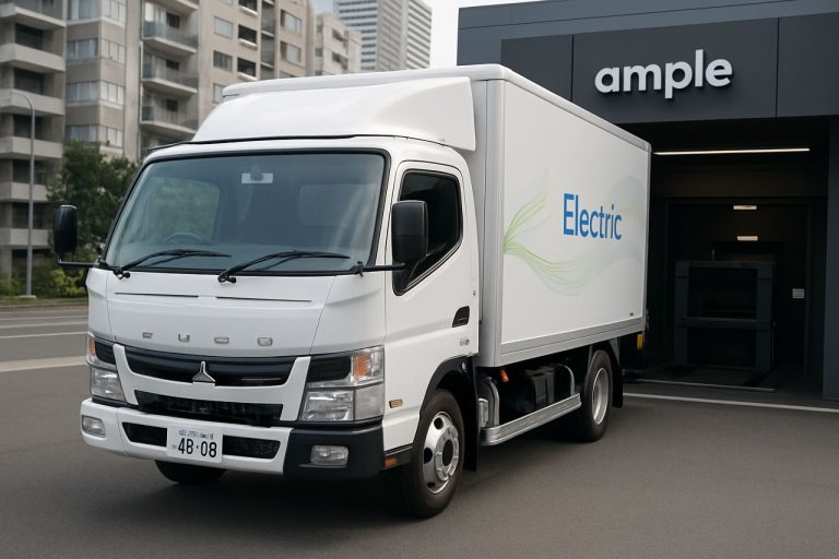 Mitsubishi и Ample разжигают революцию электрических автомобилей в Японии: Токио развернет 150 грузовиков с системой смены батарей в 2025 году.